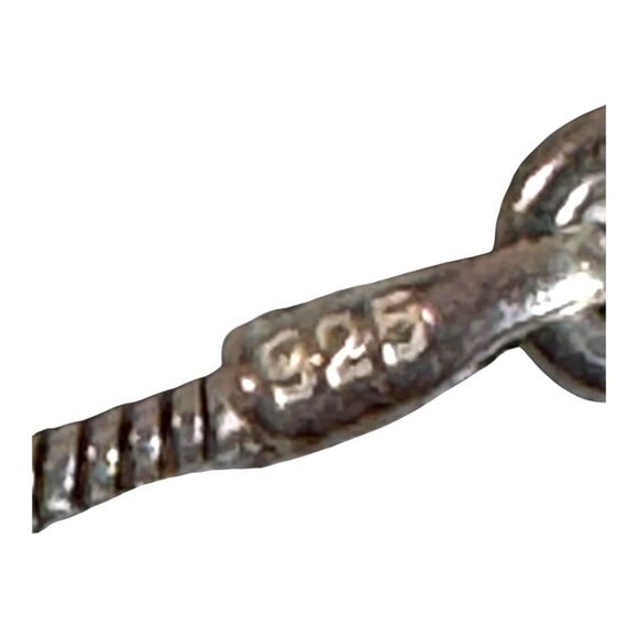 Sterling Silver 925 Snake Chain Bracelet For Charm Beads Green Gemstone 7.5" - Picture 4 of 8